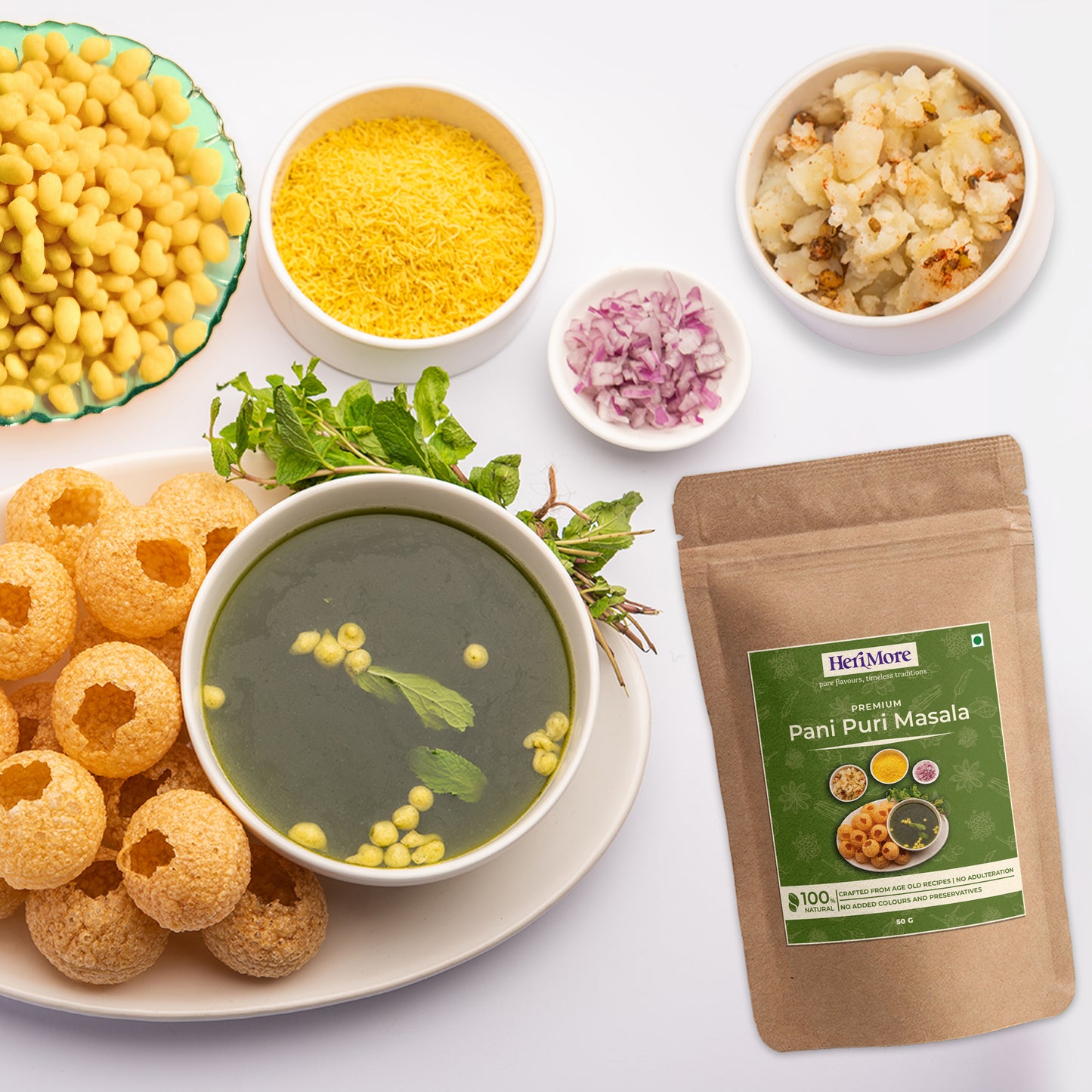 Flavour Punch Pack - Meat Masala, Pani Puri Masala, Misal Masala | (Pack of 3, 50g Each)