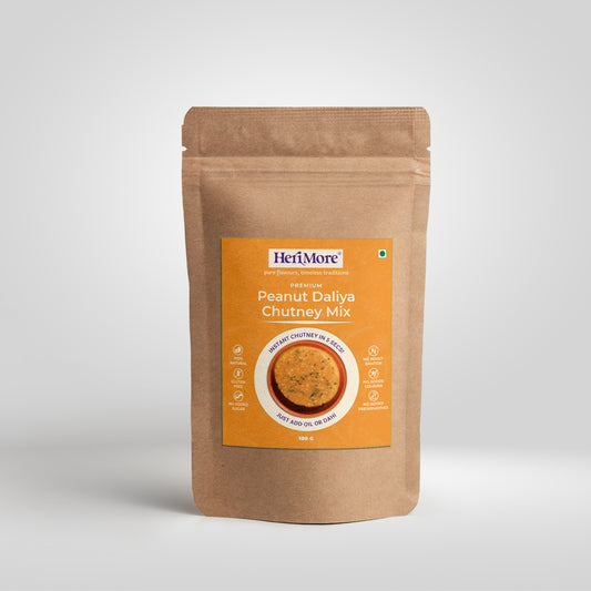 Peanut Daliya Chutney Mix | Nutty, Crunchy & Tangy | Ready in 5 Seconds | No Preservatives | 100% Natural | 100G