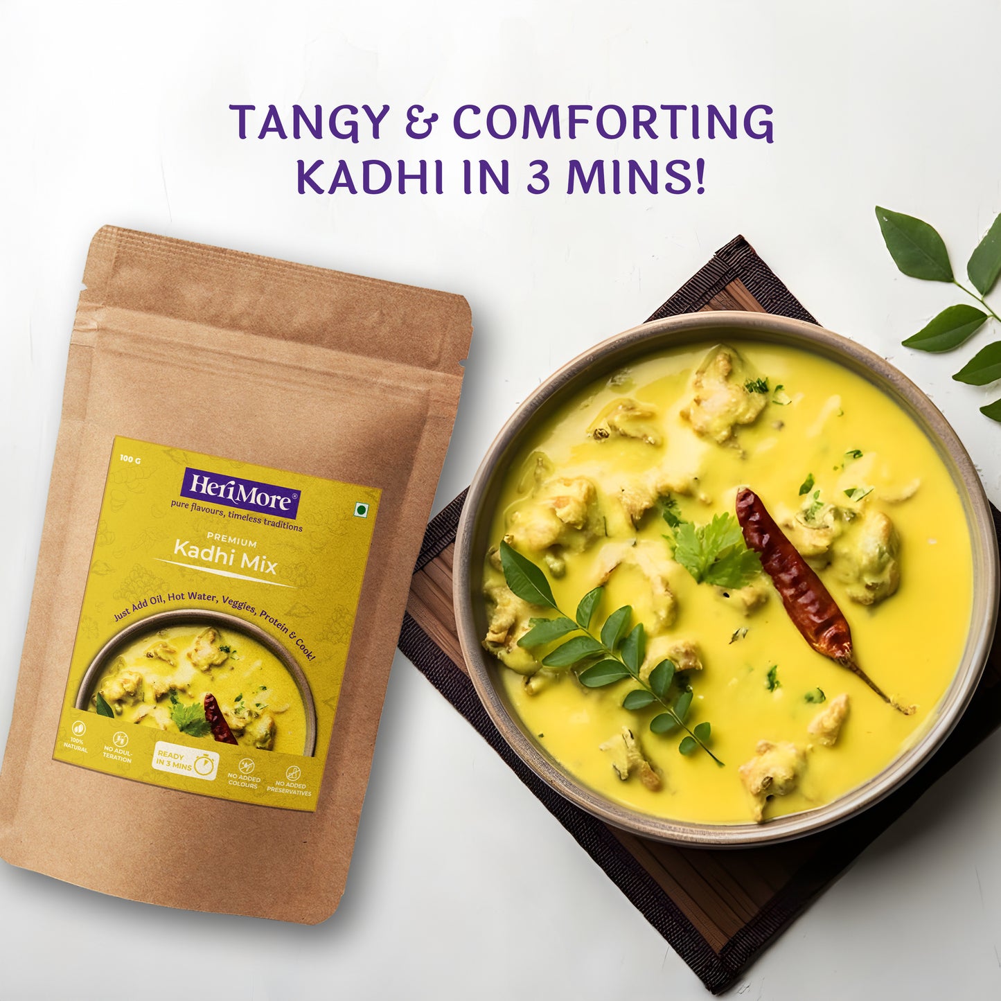 Kadhi Mix | Tangy & Comforting Yogurt-Based Curry | Ready in 3 Mins | No Added Colors or Preservatives | 100% Natural | 100 G