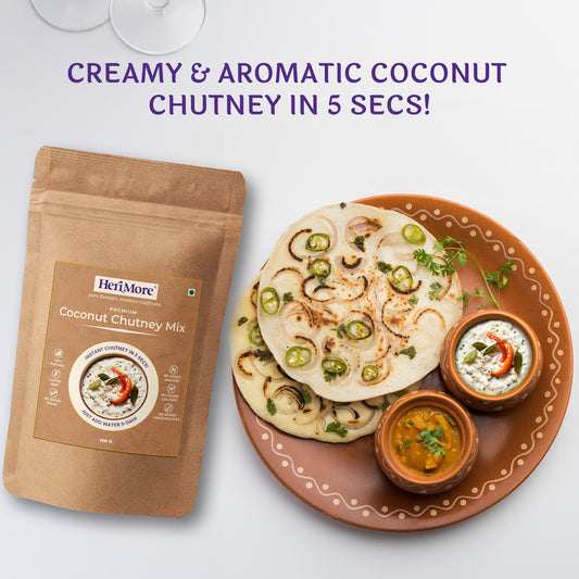Coconut Chutney Mix | Creamy & Aromatic | Ready in 5 Seconds | No Preservatives | 100% Natural | 100G