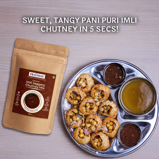 Imli/Tamarind Jaggery Chutney Mix | Sweet, Tangy & Spiced | Pani Puri Chutney | Ready in 5 Seconds | No Preservatives | 100% Natural | 100G