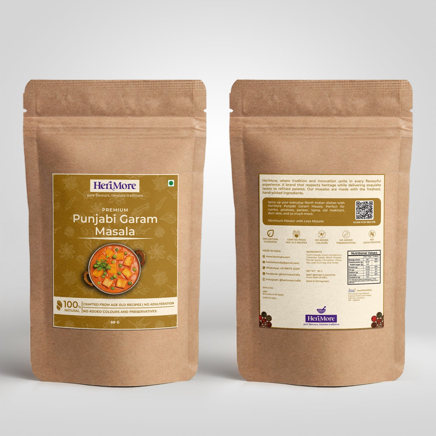 Classic Pack - Meat Masala, Punjabi Garam Masala, Dry & Stuff Veg Masala | (Pack of 3, 50g Each)