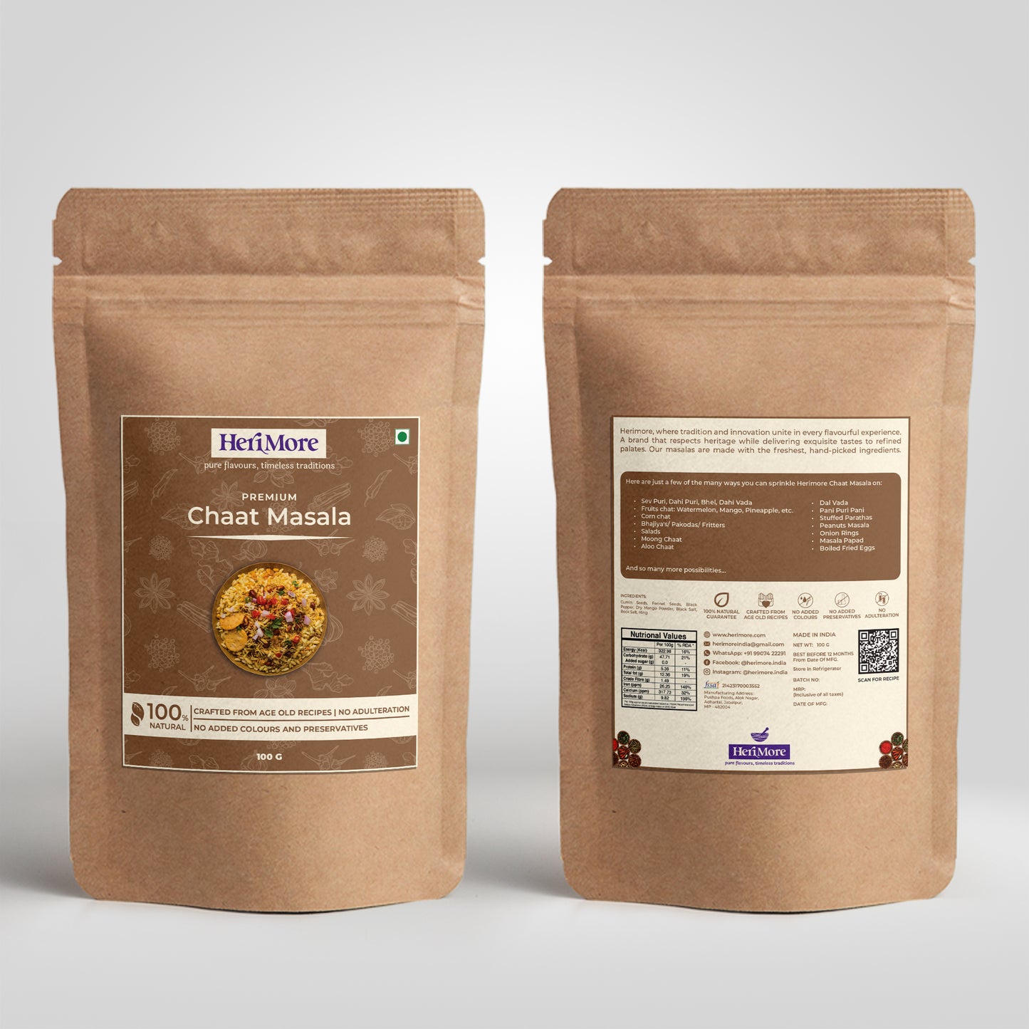 Premium Chaat Masala & Sambar Masala Combo Pack | (Pack of 2, 100g Each)