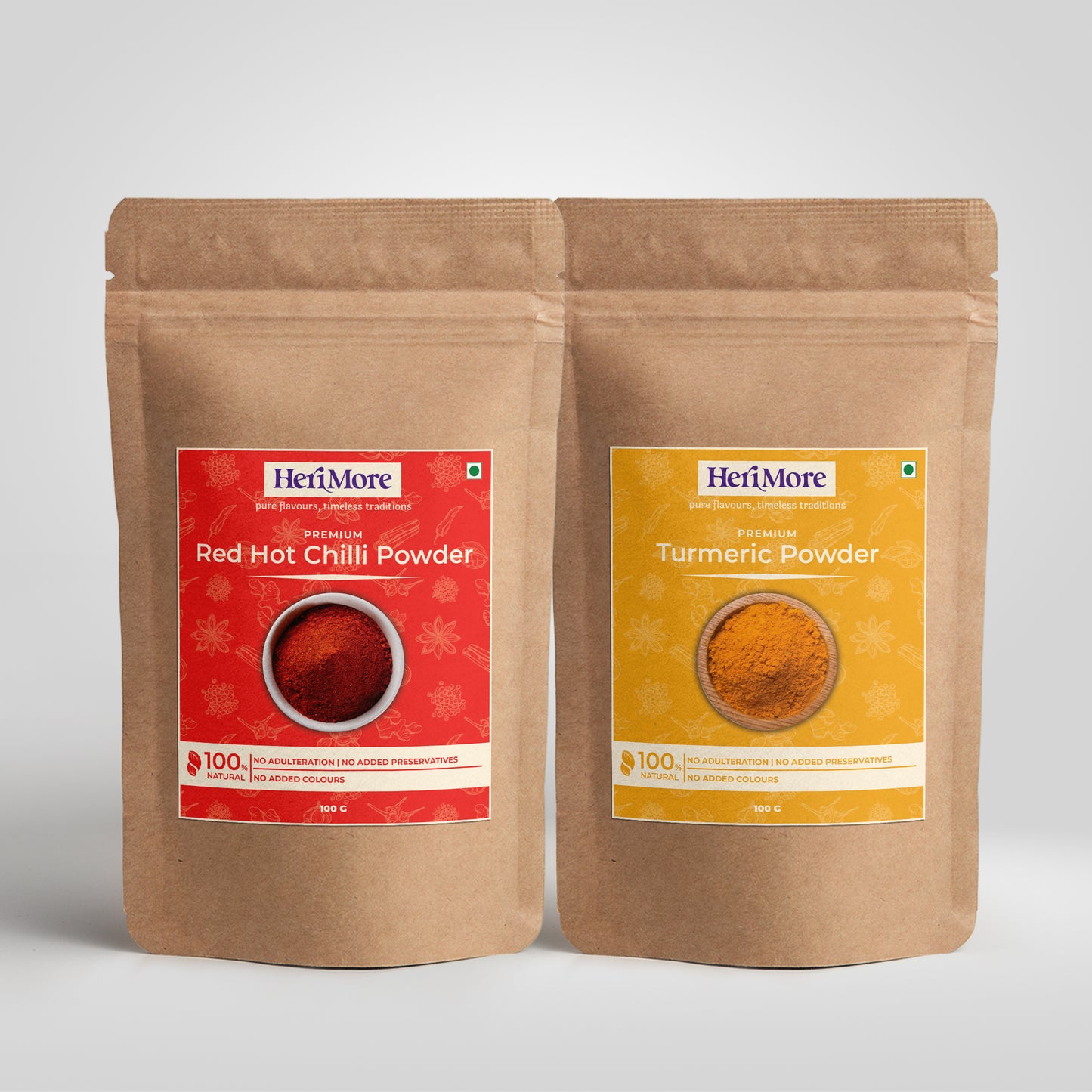 Premium Red Hot Chilli Powder & Turmeric Powder Combo Pack