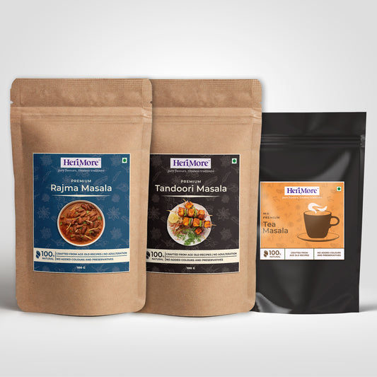 North India Pack - Rajma Masala 100 G, Tandoori Masala 100 G, Tea Masala 50 G | (Pack of 3)
