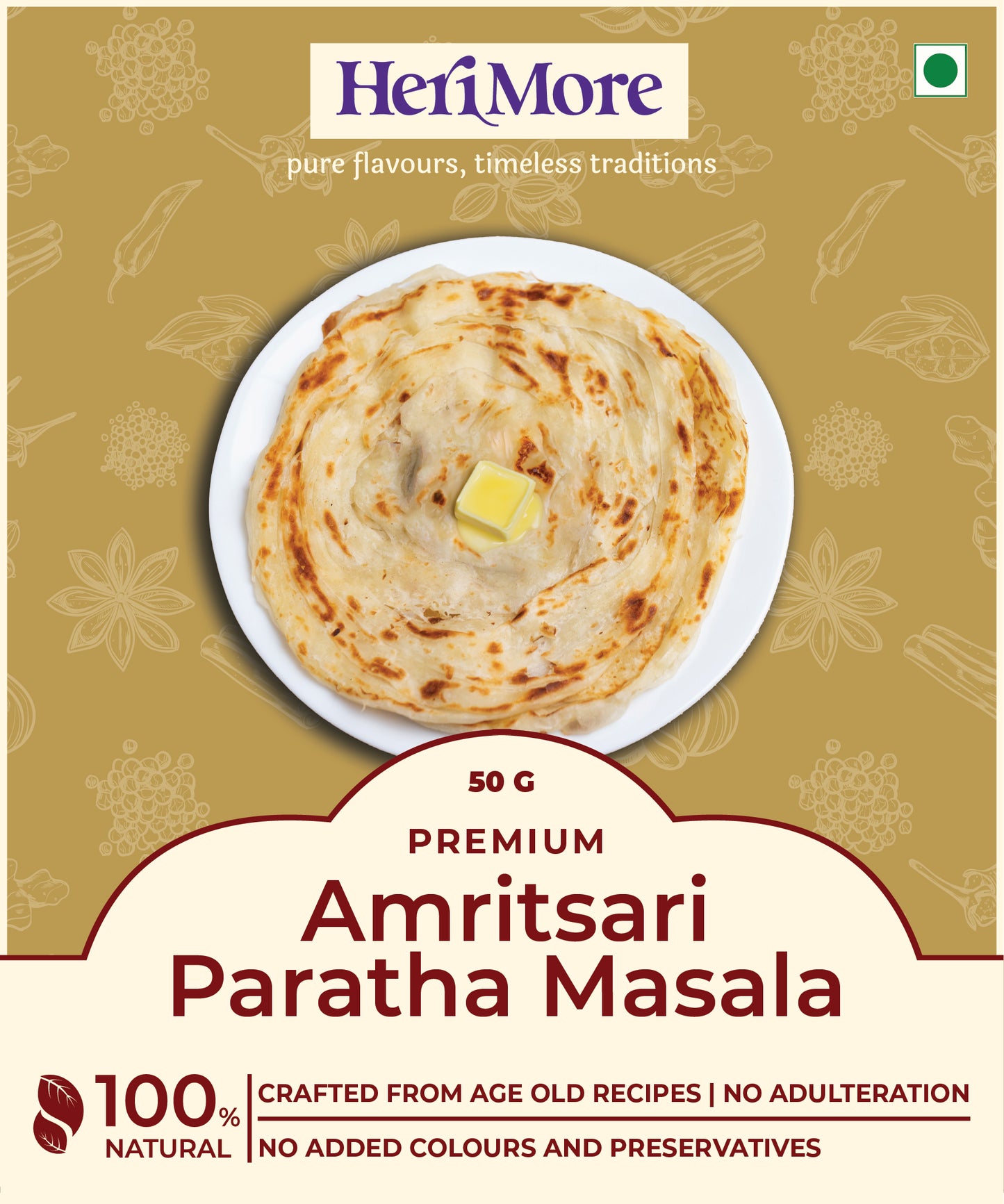 Street Food Pack - Pani Puri Masala, Misal Masala, Amritsari Paratha Masala | (Pack of 3, 50g Each)