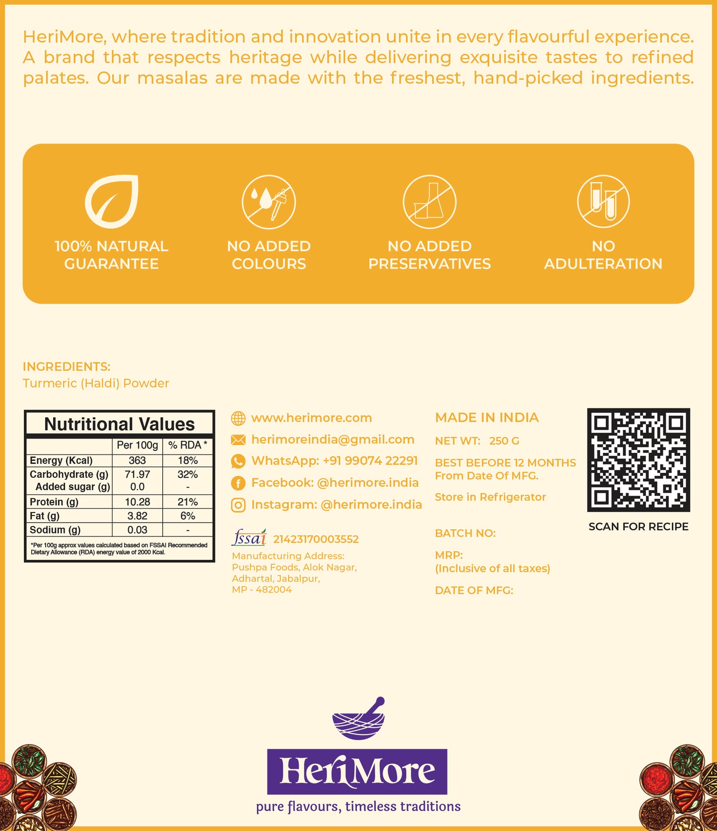 Premium Coriander Powder & Turmeric Powder Combo Pack