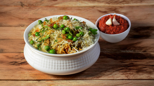 HeriMore Tawa Pulao with Red Garlic Chutney