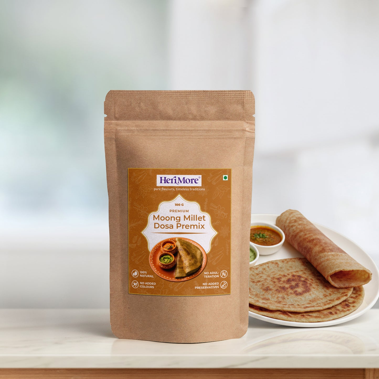 Moong Millet Dosa Premix | Ready to Cook High-Protein Breakfast Mix | 100 G