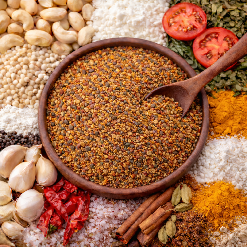 सर्व-उद्देश्यीय करी मिक्स | बहुमुखी और स्वादिष्ट मसाला | 3 मिनट में तैयार | बिना किसी अतिरिक्त रंग या संरक्षक के | 100% प्राकृतिक | 100 ग्राम