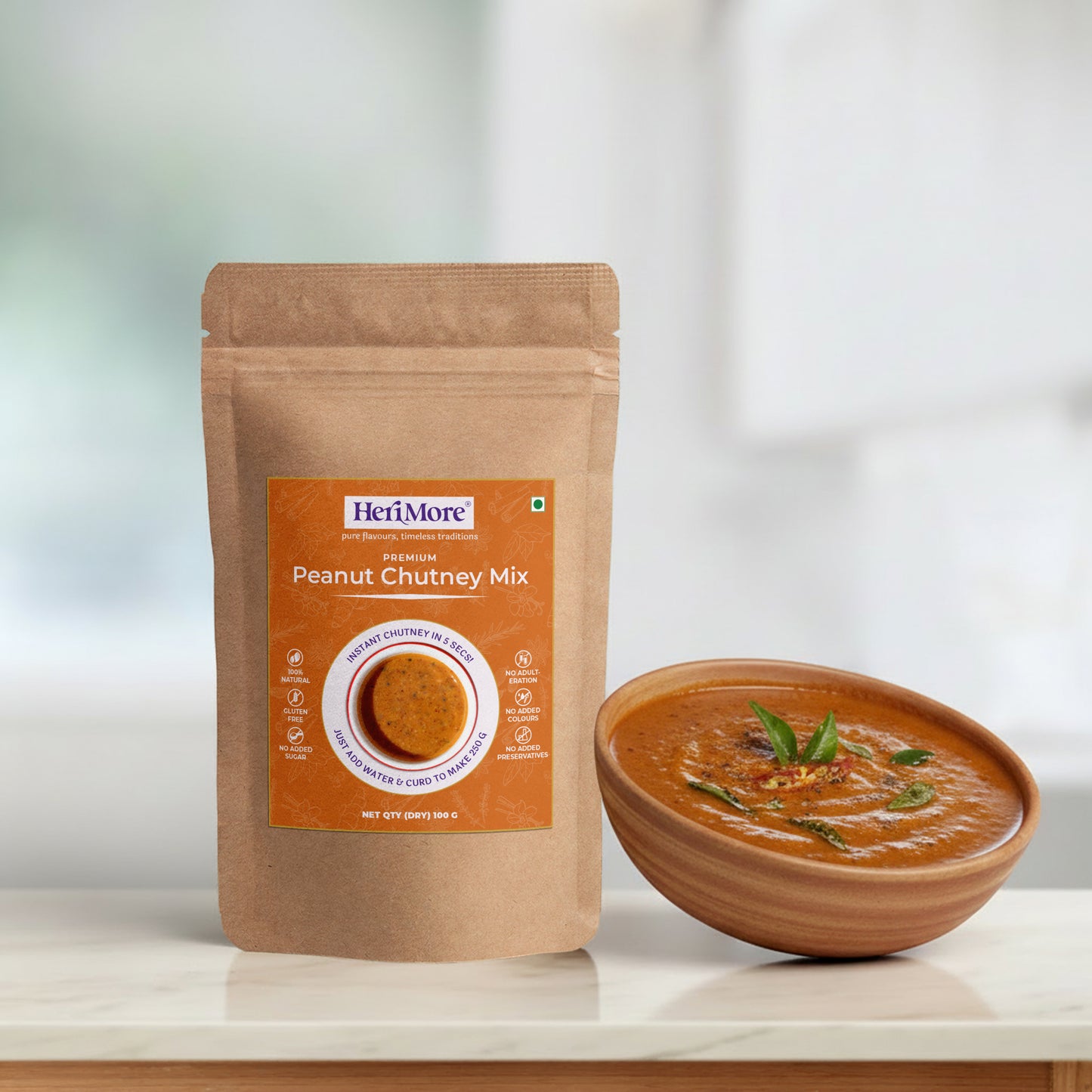 Peanut Instant Chutney Mix | Mix & Serve in 5 Seconds | 100G