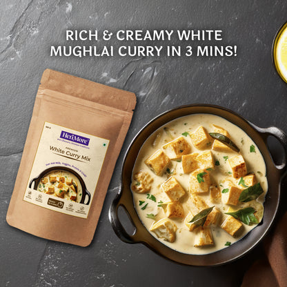 White Curry Mix | Rich & Creamy Mughlai Gravy | Ready in 3 Mins | No Added Colors or Preservatives | 100% Natural | 100 G