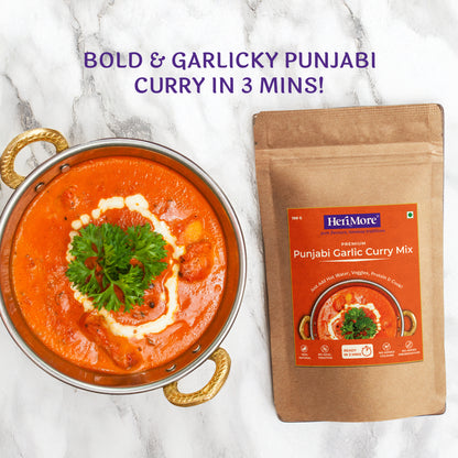 Punjabi Garlic Curry Mix | Bold & Garlicky North Indian Gravy | Ready in 3 Mins | No Added Colors or Preservatives | 100% Natural | 100 G